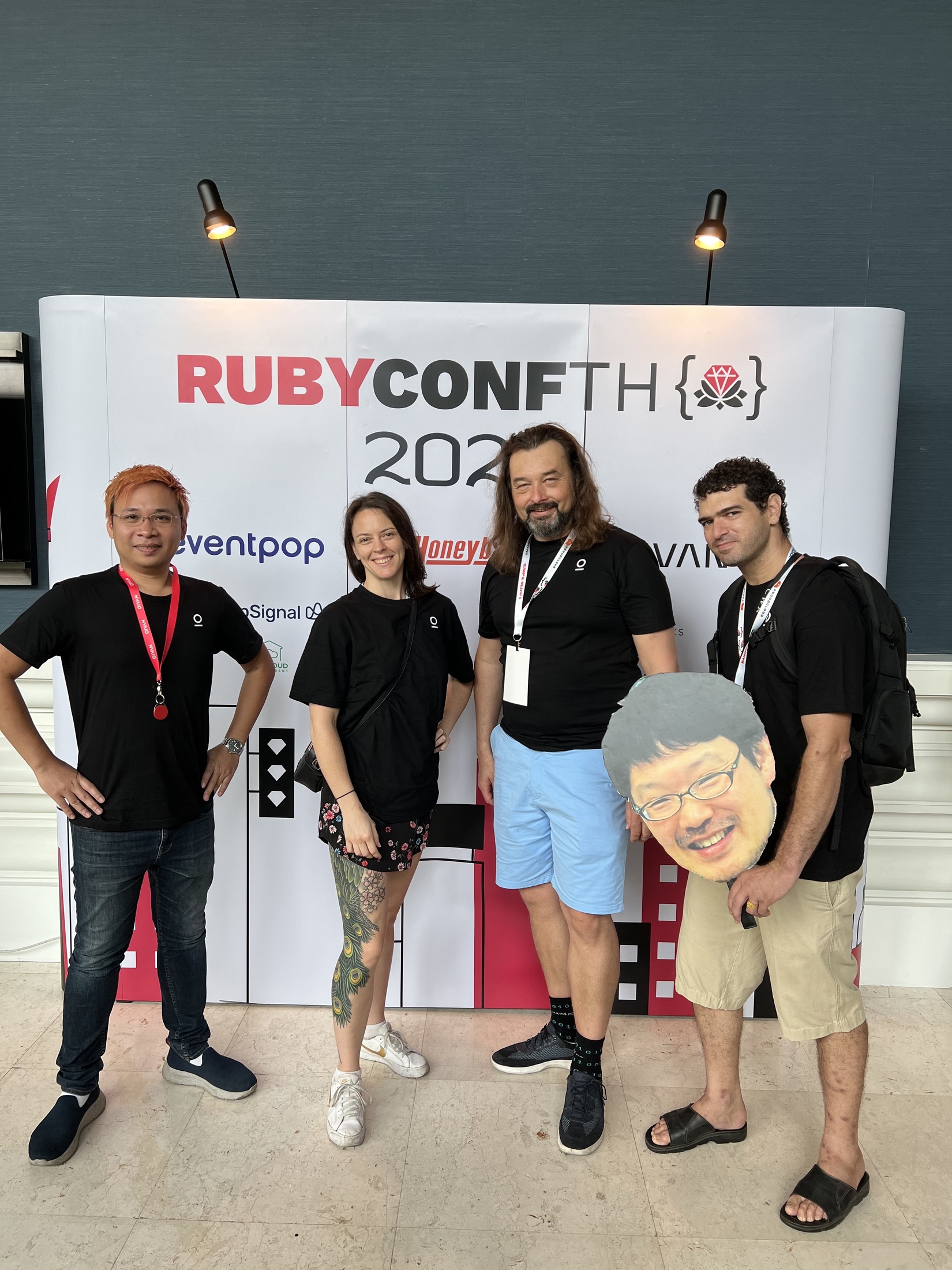 1 people to ruby conf th with matz head cutout